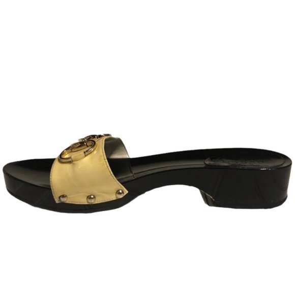 Gucci Vitello Vernice Icon Bit Wood Clogs Yellow Size 7 - Picture 2 of 8